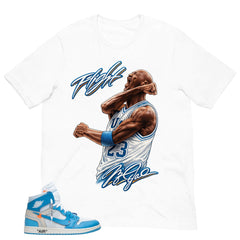 Graphic Tee to Match Air Jordan 1 Off White UNC | Flight Legend Shirt | Zadago