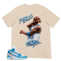 Graphic Tee to Match Air Jordan 1 Off White UNC | Flight Legend Shirt | Zadago