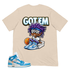 Graphic Tee to Match Air Jordan 1 Off White UNC | Got 'Em Dope Shirt | Zadago