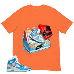 Graphic Tee to Match Air Jordan 1 Off White UNC | New Kicks Shirt | Zadago