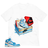 Graphic Tee to Match Air Jordan 1 Off White UNC | New Kicks Shirt | Zadago