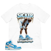 Graphic Tee to Match Air Jordan 1 Off White UNC | Sicker Shirt | Zadago