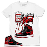 Graphic Tee to Match Air Jordan 1 Retro Patent Bred | Sneakerhead Blood Shirt | Zadago