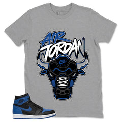 Graphic Tee to Match Air Jordan 1 Royal | Bull Head Shirt | Zadago
