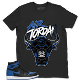 Graphic Tee to Match Air Jordan 1 Royal | Bull Head Shirt | Zadago