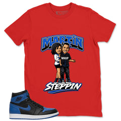 Graphic Tee to Match Air Jordan 1 Royal | Martin Steppin Shirt | Zadago