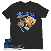 Graphic Tee to Match Air Jordan 1 Royal | Slam Dunk Bear Shirt | Zadago