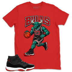 Graphic Tee to Match Air Jordan 11 Bred | Bull 23 Shirt | Zadago