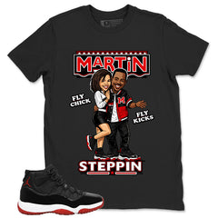 Graphic Tee to Match Air Jordan 11 Bred | Martin Steppin Shirt | Zadago