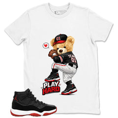 Graphic Tee to Match Air Jordan 11 Bred | Play Hard Baseball Shirt | Zadago
