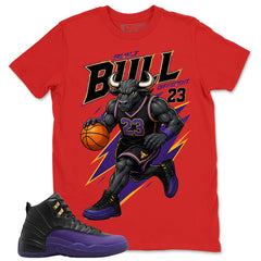 Graphic Tee to Match Air Jordan 12 Field Purple | Bull 23 Shirt | Zadago