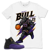 Graphic Tee to Match Air Jordan 12 Field Purple | Bull 23 Shirt | Zadago