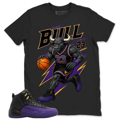 Graphic Tee to Match Air Jordan 12 Field Purple | Bull 23 Shirt | Zadago