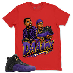 Graphic Tee to Match Air Jordan 12 Field Purple | Daaamn Sneaker Shirt | Zadago