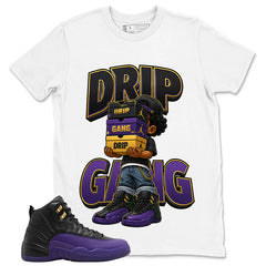 Graphic Tee to Match Air Jordan 12 Field Purple | Drip Gang Shirt | Zadago