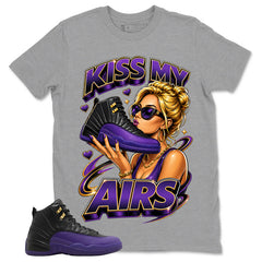 Graphic Tee to Match Air Jordan 12 Field Purple | Kiss My Airs Shirt | Zadago