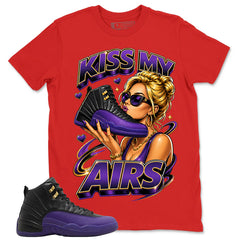 Graphic Tee to Match Air Jordan 12 Field Purple | Kiss My Airs Shirt | Zadago