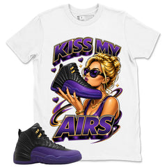 Graphic Tee to Match Air Jordan 12 Field Purple | Kiss My Airs Shirt | Zadago