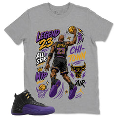 Graphic Tee to Match Air Jordan 12 Field Purple | Legend 23 All Star Shirt | Zadago