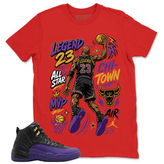 Graphic Tee to Match Air Jordan 12 Field Purple | Legend 23 All Star Shirt | Zadago