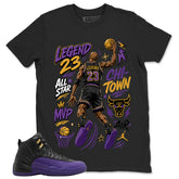 Graphic Tee to Match Air Jordan 12 Field Purple | Legend 23 All Star Shirt | Zadago