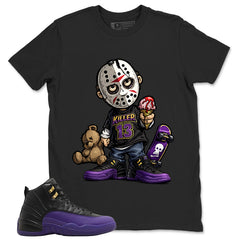 Graphic Tee to Match Air Jordan 12 Field Purple | Little Jason Shirt | Zadago