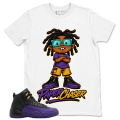 Graphic Tee to Match Air Jordan 12 Field Purple | Paper Chaser Shirt | Zadago