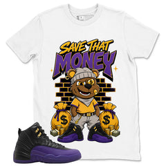 Graphic Tee to Match Air Jordan 12 Field Purple | Save That Money Shirt | Zadago