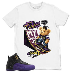 Graphic Tee to Match Air Jordan 12 Field Purple | Skate Boy Shirt | Zadago