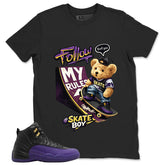 Graphic Tee to Match Air Jordan 12 Field Purple | Skate Boy Shirt | Zadago