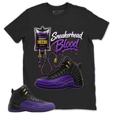 Graphic Tee to Match Air Jordan 12 Field Purple | Sneakerhead Blood Shirt | Zadago
