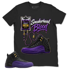 Graphic Tee to Match Air Jordan 12 Field Purple | Sneakerhead Blood Shirt | Zadago