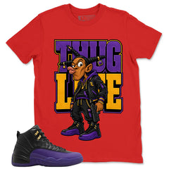 Graphic Tee to Match Air Jordan 12 Field Purple | Thug Life Shirt | Zadago