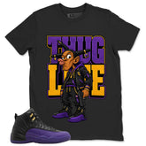 Graphic Tee to Match Air Jordan 12 Field Purple | Thug Life Shirt | Zadago