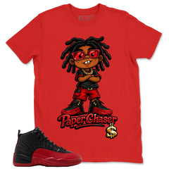 Graphic Tee to Match Air Jordan 12 Flu Game | Paper Chaser Shirt | Zadago