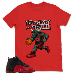 Graphic Tee to Match Air Jordan 12 Flu Game | Raging Bull Shirt | Zadago