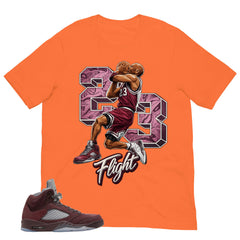 Graphic Tee to Match Air Jordan 5 Burgundy | 23 Flight MJ Shirt | Zadago