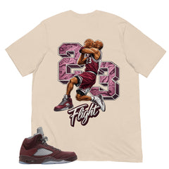 Graphic Tee to Match Air Jordan 5 Burgundy | 23 Flight MJ Shirt | Zadago
