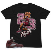 Graphic Tee to Match Air Jordan 5 Burgundy | 23 Flight MJ Shirt | Zadago