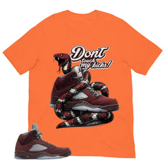 Graphic Tee to Match Air Jordan 5 Burgundy | Don't Touch My Kicks Shirt | Zadago