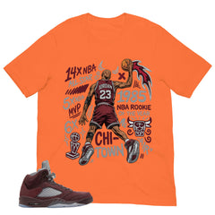 Graphic Tee to Match Air Jordan 5 Burgundy | Jordan 23 All Star Shirt | Zadago