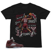 Graphic Tee to Match Air Jordan 5 Burgundy | Jordan 23 All Star Shirt | Zadago