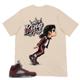 Graphic Tee to Match Air Jordan 5 Burgundy | M.Jackson King Of Pop Shirt | Zadago