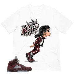 Graphic Tee to Match Air Jordan 5 Burgundy | M.Jackson King Of Pop Shirt | Zadago