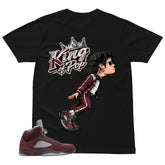 Graphic Tee to Match Air Jordan 5 Burgundy | M.Jackson King Of Pop Shirt | Zadago