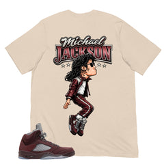 Graphic Tee to Match Air Jordan 5 Burgundy | M.Jackson Tiptoe Shirt | Zadago