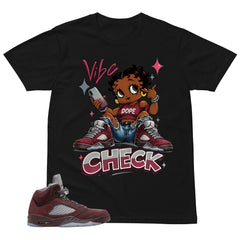 Graphic Tee to Match Air Jordan 5 Burgundy | Vibe Check Shirt | Zadago