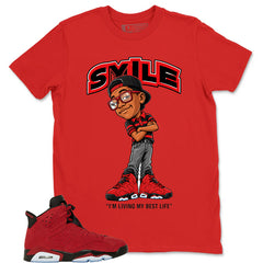 Graphic Tee to Match Air Jordan 6 Toro Bravo | Smile Face Shirt | Zadago
