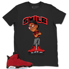 Graphic Tee to Match Air Jordan 6 Toro Bravo | Smile Face Shirt | Zadago