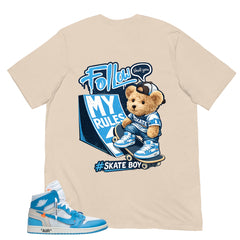 Graphic Tee to Match Air Jordan 1 Off White UNC | Skate Boy Shirt | Zadago